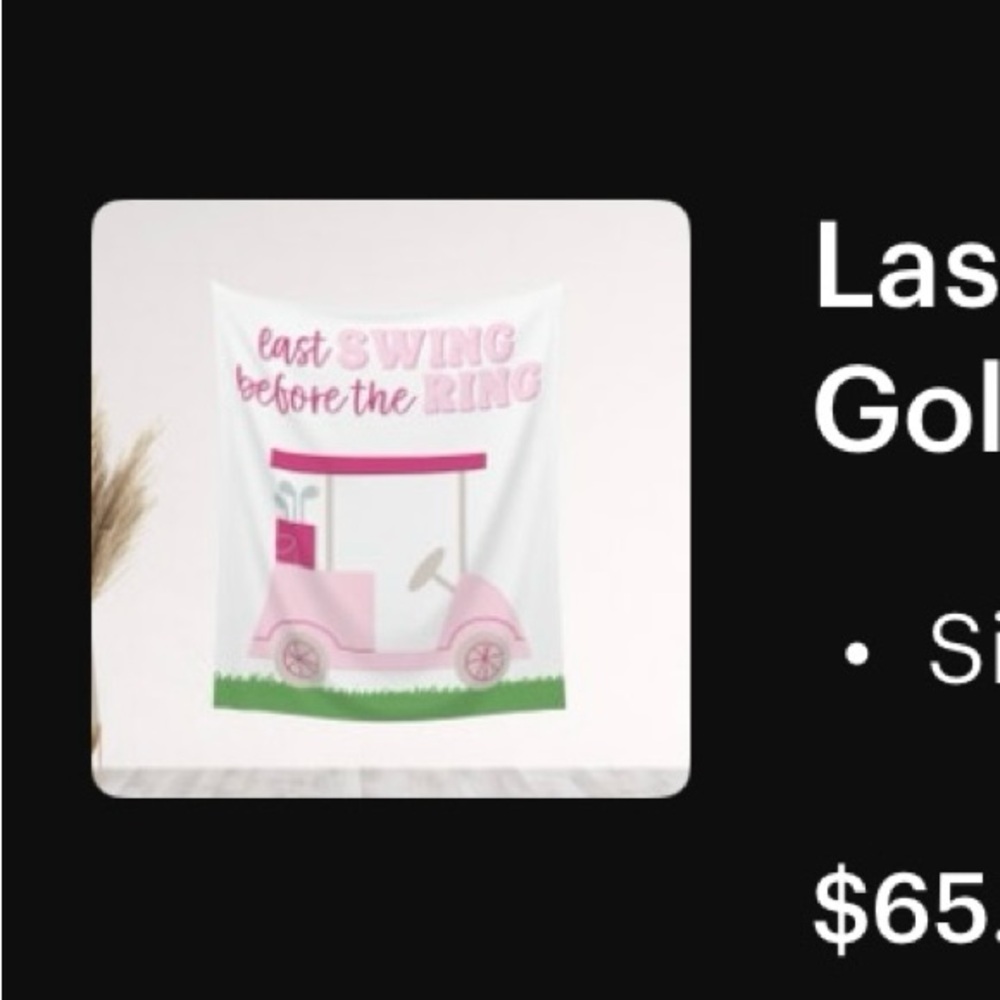Golf bachelorette tapestry• last swing before the ring• bach decor•wedding